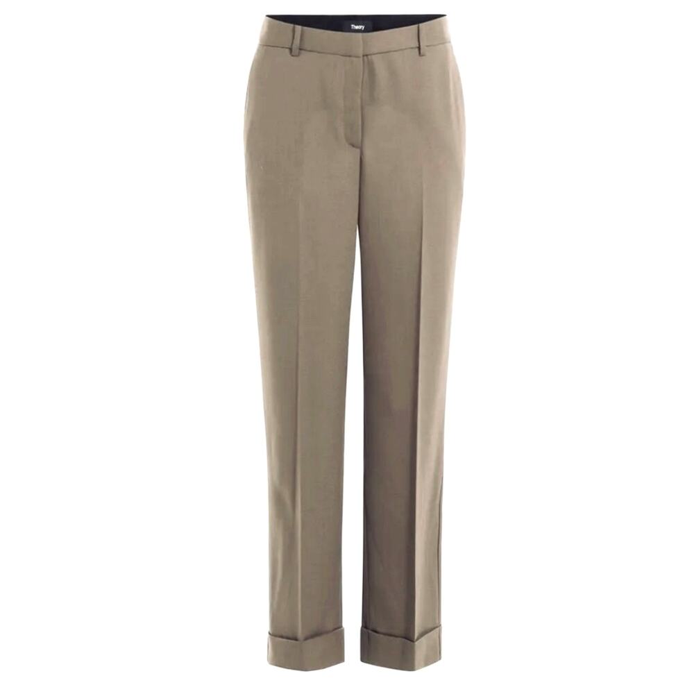 Theory Cropped Cuffed Pants in Tan | Size 0